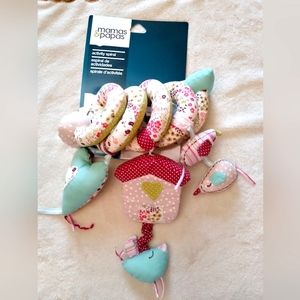 Mamas and Papas Activity Spiral for Baby. Car seat baby toy. Soft baby toy.